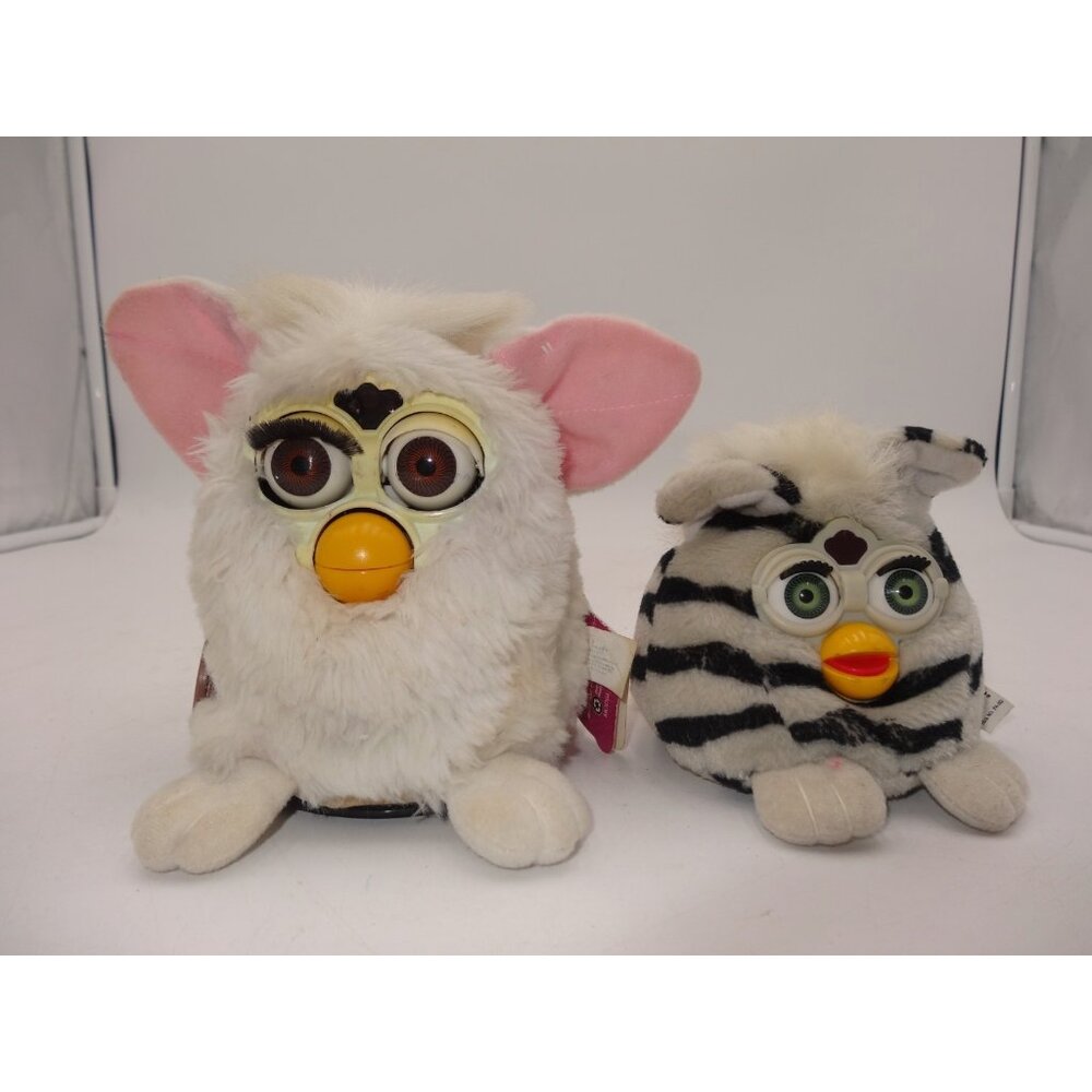 1998 Furby  White Sounds Movement Working and Black and White Plush‎